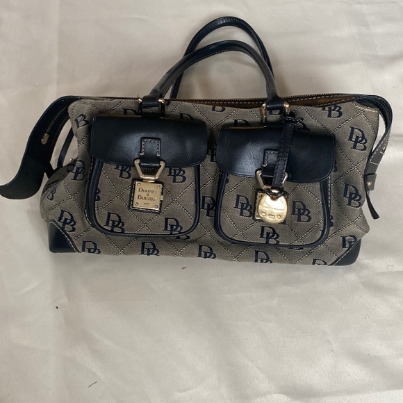 Dooney & Bourke Black And Grey Double Pocket Tote Bag - Picture 3 of 13